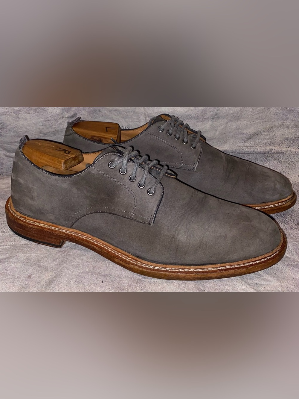 Todd Snyder x Cole Haan Plain Toe Derby Oxford Lace Up Nubuck Leather Shoes 8.5